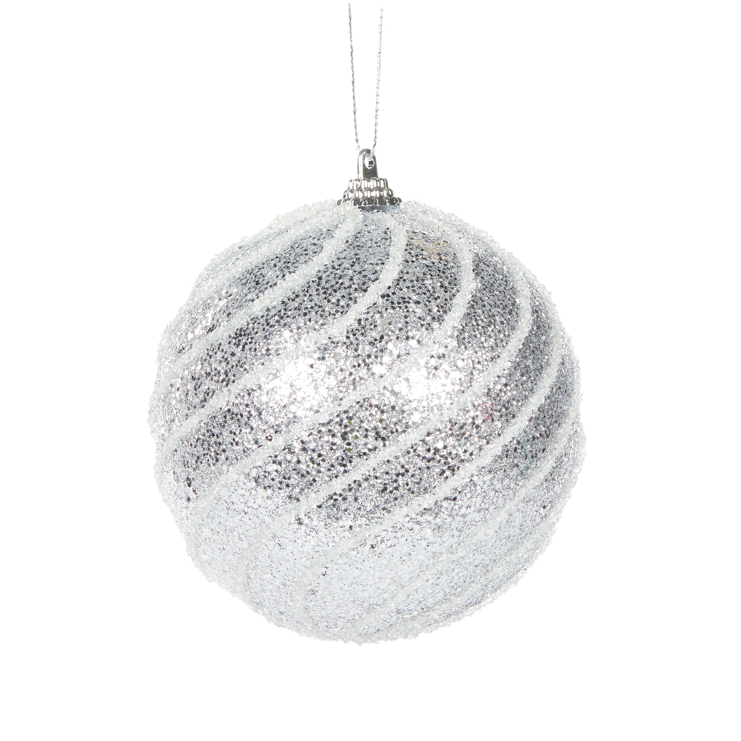 SILVER SWIRL BAUBLE